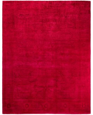 Contemporary Overdyed Wool Hand Knotted Red Area Rug 8' 1" x 10' 3"