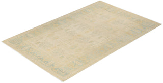 Traditional Hand Knotted Ivory Area Rug 6' 3" x 9' 9"