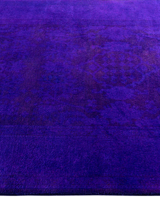 Overdyed One-of-a-Kind Wool Purple Area Rug 4' 3" x 5' 7"