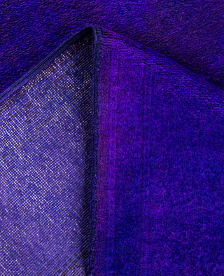 Overdyed One-of-a-Kind Wool Purple Area Rug 4' 3" x 5' 7"