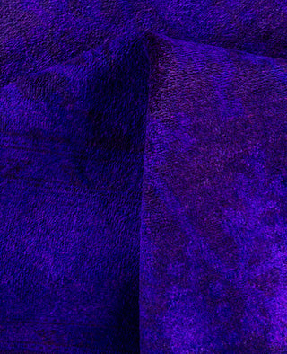Overdyed One-of-a-Kind Wool Purple Area Rug 4' 3" x 5' 7"