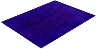Overdyed One-of-a-Kind Wool Purple Area Rug 4' 3" x 5' 7"