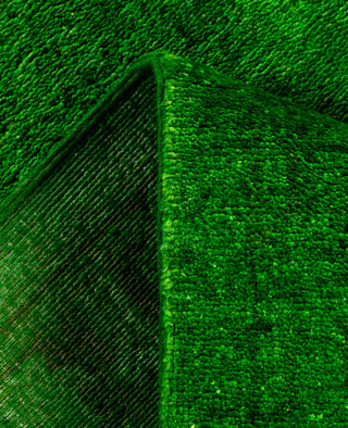 Contemporary Overdyed Wool Hand Knotted Green Runner 2' 4" x 14' 0"
