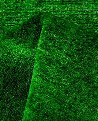 Contemporary Overdyed Wool Hand Knotted Green Runner 2' 4" x 14' 0"