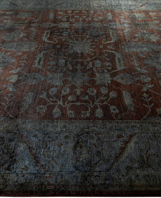 Contemporary Overdyed Wool Hand Knotted Black Area Rug 10' 2" x 13' 7"