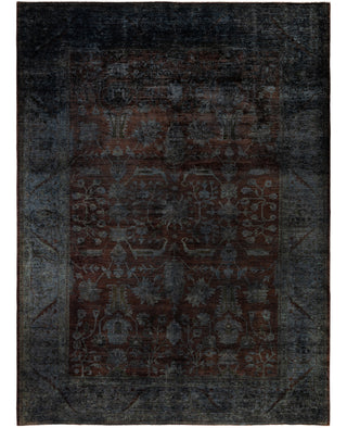 Contemporary Overdyed Wool Hand Knotted Black Area Rug 10' 2" x 13' 7"