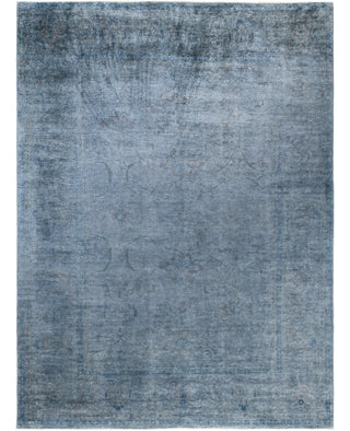 Overdyed One-of-a-Kind Wool Gray Area Rug 9' 1" x 12' 1"