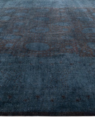 Overdyed One-of-a-Kind Wool Black Area Rug 12' 6" x 16' 0"