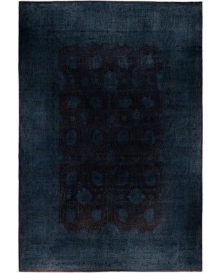 Overdyed One-of-a-Kind Wool Black Area Rug 12' 6" x 16' 0"