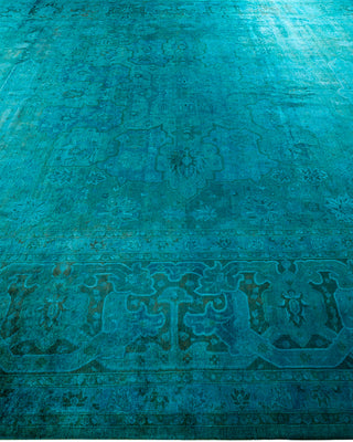 Overdyed Hand-Knotted Blue Area Rug 11' 4" x 17' 6"
