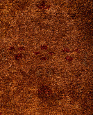 Contemporary Overdyed Wool Hand Knotted Orange Area Rug 5' 2" x 7' 7"
