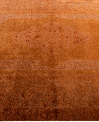 Contemporary Overdyed Wool Hand Knotted Orange Area Rug 5' 2" x 7' 7"