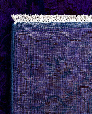 Contemporary Overdyed Wool Hand Knotted Purple Area Rug 4' 2" x 5' 5"