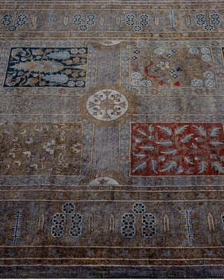 Contemporary Hand-Knotted Overdyed Gray Runner 3' 1" x 9' 1"