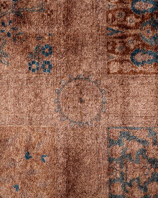 Contemporary Hand Knotted Overdyed Brown Runner 2' 7" x 9' 3"