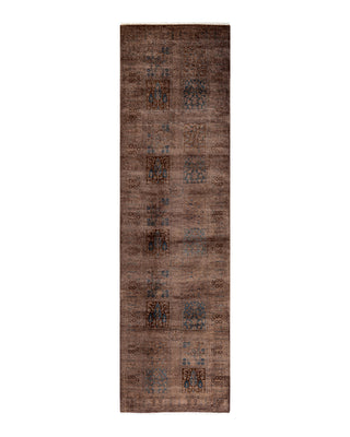Contemporary Fine Vibrance Brown Wool Area Rug 2' 7" x 9' 3"