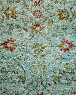 Contemporary Hand Knotted Overdyed Blue Runner 2' 7" x 15' 8"