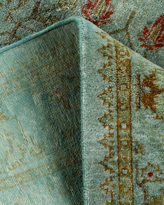 Contemporary Hand Knotted Overdyed Blue Runner 2' 7" x 15' 8"