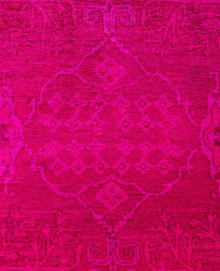 Overdyed One-of-a-Kind Wool Pink Area Rug 6' 4" x 8' 7"