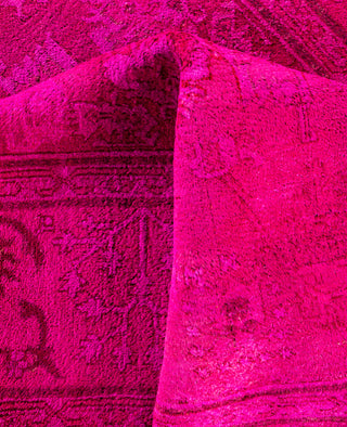 Overdyed One-of-a-Kind Wool Pink Area Rug 6' 4" x 8' 7"