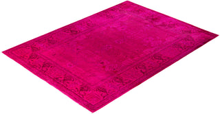 Overdyed One-of-a-Kind Wool Pink Area Rug 6' 4" x 8' 7"
