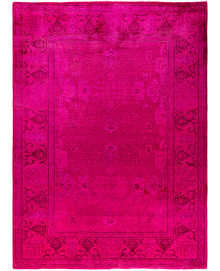 Overdyed One-of-a-Kind Wool Pink Area Rug 6' 4" x 8' 7"