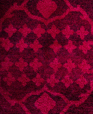 Contemporary Overdyed Wool Hand Knotted Pink Area Rug 6' 1" x 9' 5"