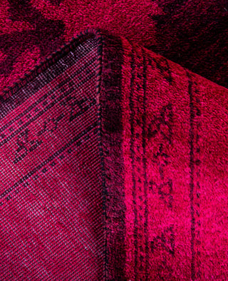 Contemporary Overdyed Wool Hand Knotted Pink Area Rug 6' 1" x 9' 5"