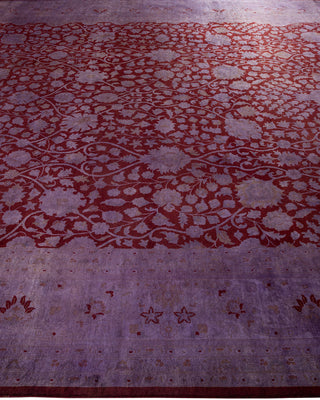 Contemporary Fine Vibrance Red Wool Area Rug - 9' 0" x 12' 3"