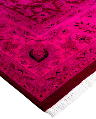 Overdyed Hand-Knotted Wool Modern-Contemporary Pink Area Rug 9' 2" x 12' 3"