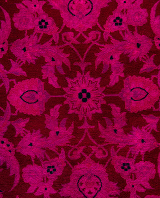 Overdyed Hand-Knotted Wool Modern-Contemporary Pink Area Rug 9' 2" x 12' 3"