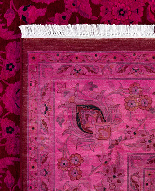 Overdyed Hand-Knotted Wool Modern-Contemporary Pink Area Rug 9' 2" x 12' 3"