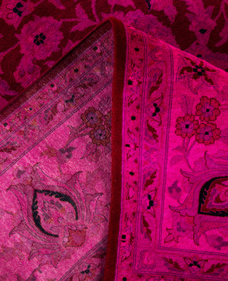 Overdyed Hand-Knotted Wool Modern-Contemporary Pink Area Rug 9' 2" x 12' 3"