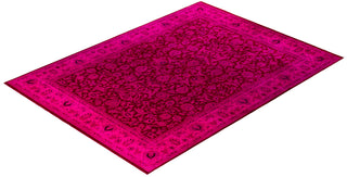 Overdyed Hand-Knotted Wool Modern-Contemporary Pink Area Rug 9' 2" x 12' 3"