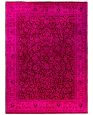 Overdyed Hand-Knotted Wool Modern-Contemporary Pink Area Rug 9' 2" x 12' 3"
