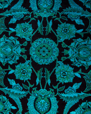 Contemporary Hand-Knotted Overdyed Blue Area Rug 4' 2" x 6' 3"