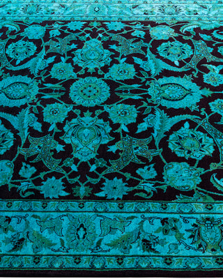 Contemporary Hand-Knotted Overdyed Blue Area Rug 4' 2" x 6' 3"