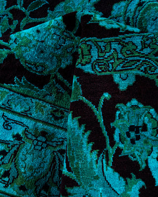 Contemporary Hand-Knotted Overdyed Blue Area Rug 4' 2" x 6' 3"