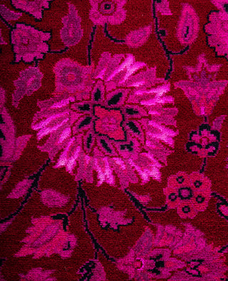 Contemporary Overdyed Wool Hand Knotted Pink Area Rug 6' 3" x 11' 8"