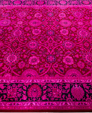 Contemporary Overdyed Wool Hand Knotted Pink Area Rug 6' 3" x 11' 8"