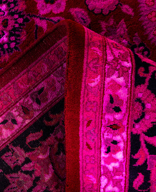 Contemporary Overdyed Wool Hand Knotted Pink Area Rug 6' 3" x 11' 8"