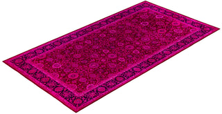 Contemporary Overdyed Wool Hand Knotted Pink Area Rug 6' 3" x 11' 8"