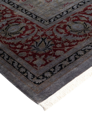 Contemporary Fine Vibrance Gray Wool Area Rug - 8' 2" x 10' 5"
