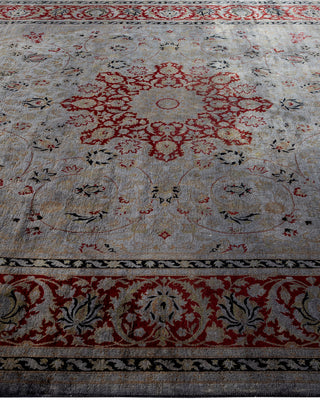 Contemporary Fine Vibrance Gray Wool Area Rug - 8' 2" x 10' 5"