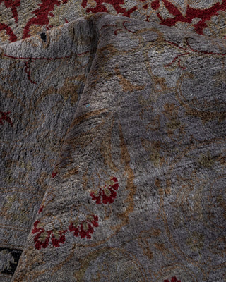 Contemporary Fine Vibrance Gray Wool Area Rug - 8' 2" x 10' 5"