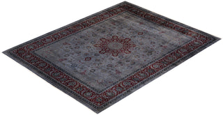 Contemporary Fine Vibrance Gray Wool Area Rug - 8' 2" x 10' 5"