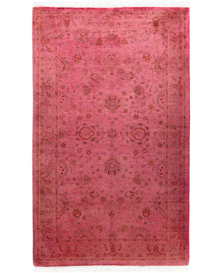 Contemporary Overdyed Wool Hand Knotted Pink Area Rug 3' 2" x 5' 3"