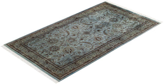Contemporary Hand-Knotted Overdyed Gray Area Rug 3' 1" x 5' 5"