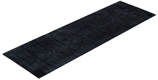 Contemporary Overdyed Wool Hand Knotted Gray Runner 2' 7" x 8' 4"