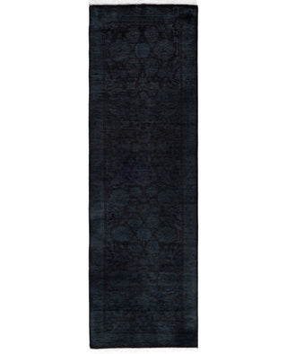 Contemporary Overdyed Wool Hand Knotted Gray Runner 2' 7" x 8' 4"